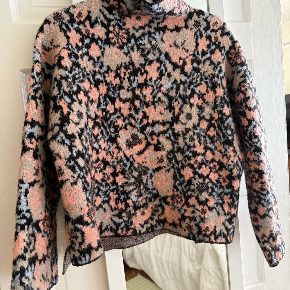 Zara Pink and Black Cowl Neck Sweater